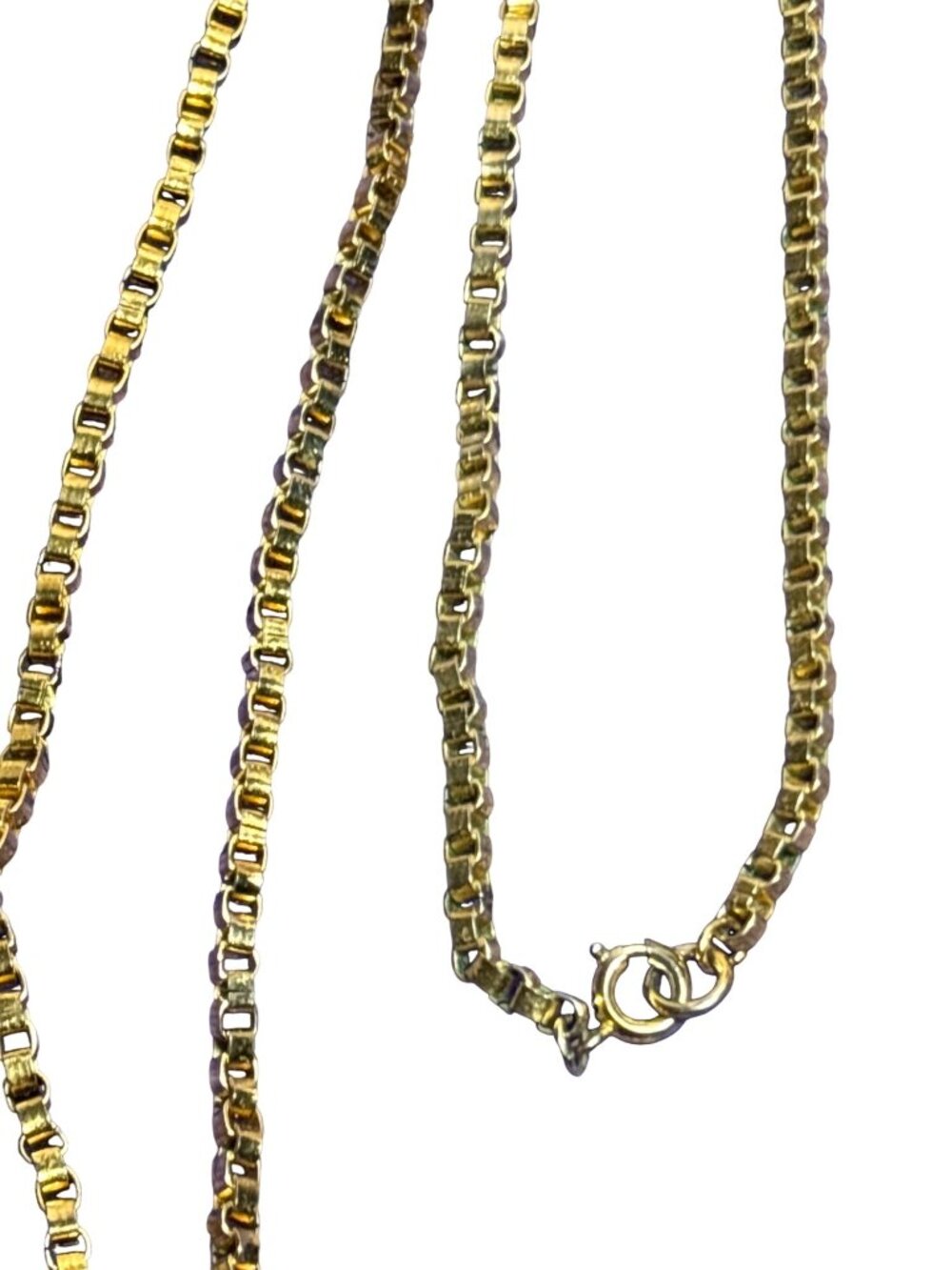Vintage Goldtone Square Chain Necklace Spring Ring Clasp 60 inches Long - Picture 3 of 3